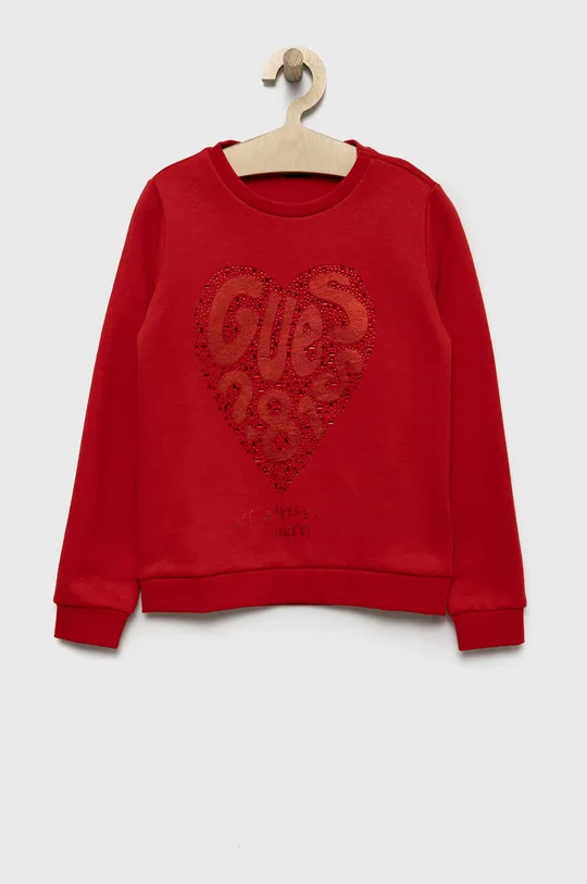 κόκκινο Παιδική βαμβακερή μπλούζα Guess Για κορίτσια