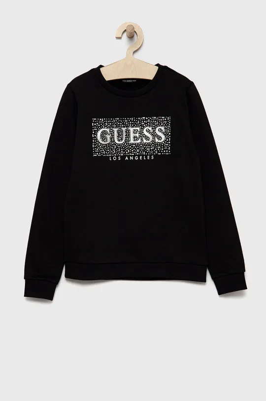 μαύρο Παιδική βαμβακερή μπλούζα Guess Για κορίτσια