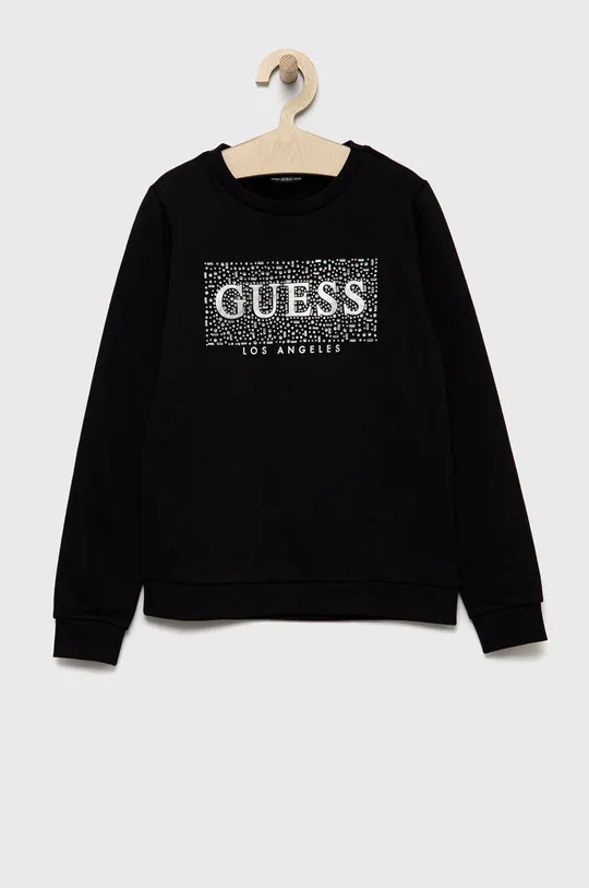 czarny Guess bluza bawełniana dziecięca Dziewczęcy