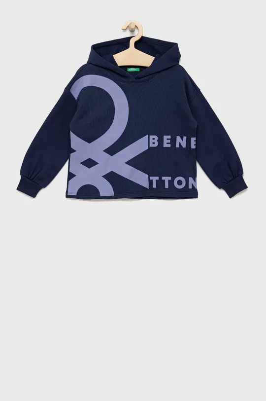 темно-синій Дитяча бавовняна кофта United Colors of Benetton Для дівчаток