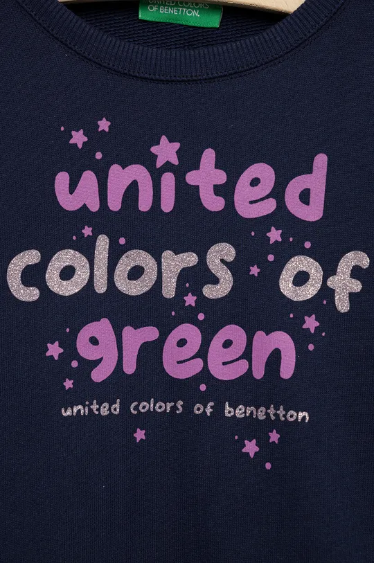 Detská bavlnená mikina United Colors of Benetton tmavomodrá