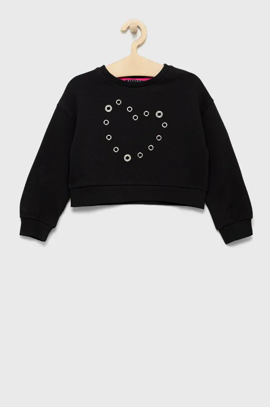 μαύρο Παιδική βαμβακερή μπλούζα Sisley Για κορίτσια