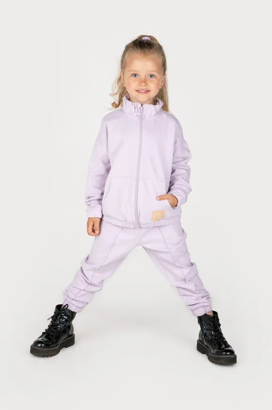 fialová Dětská bavlněná mikina Coccodrillo Dívčí