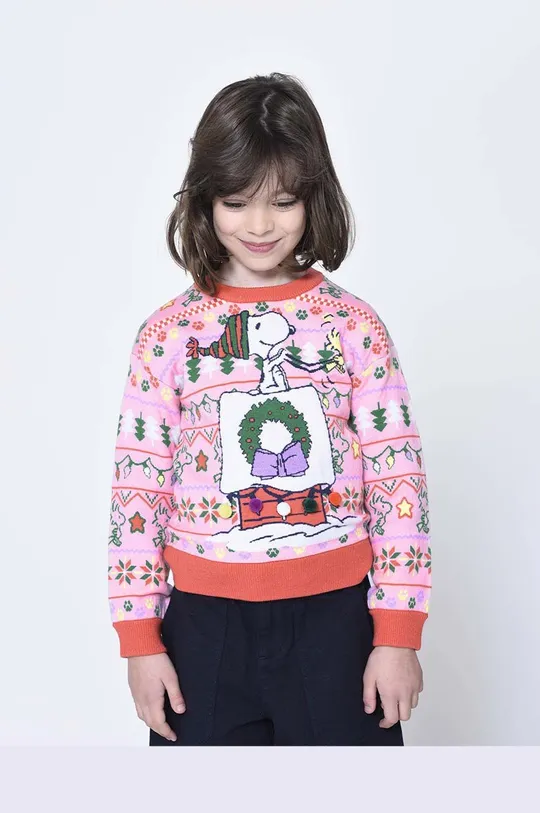roza Dječji džemper Marc Jacobs Za djevojčice