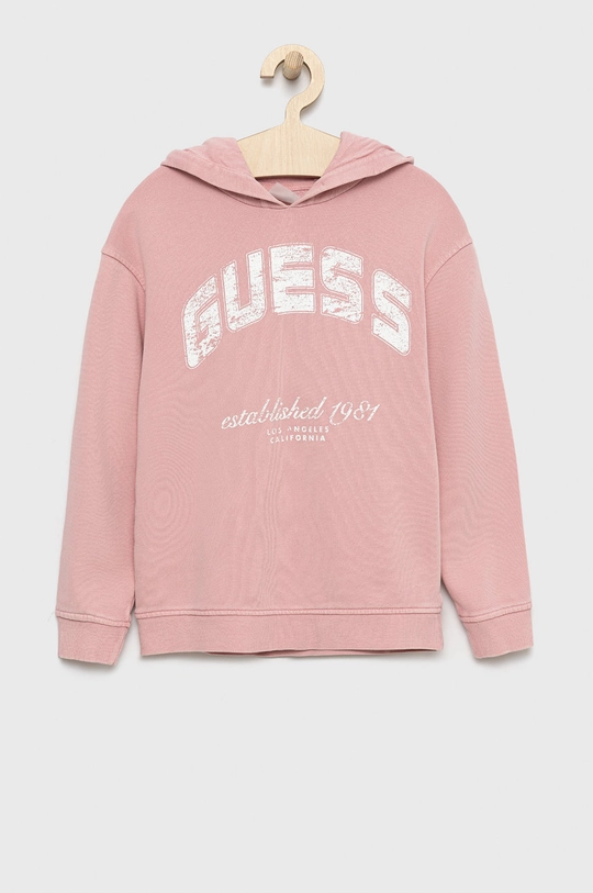 ροζ Παιδική βαμβακερή μπλούζα Guess Παιδικά