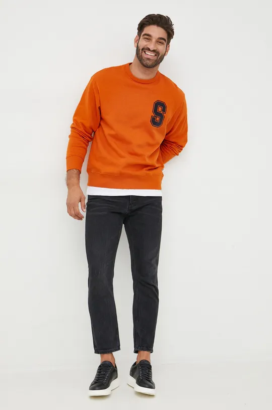 pomarańczowy Selected Homme bluza bawełniana Męski