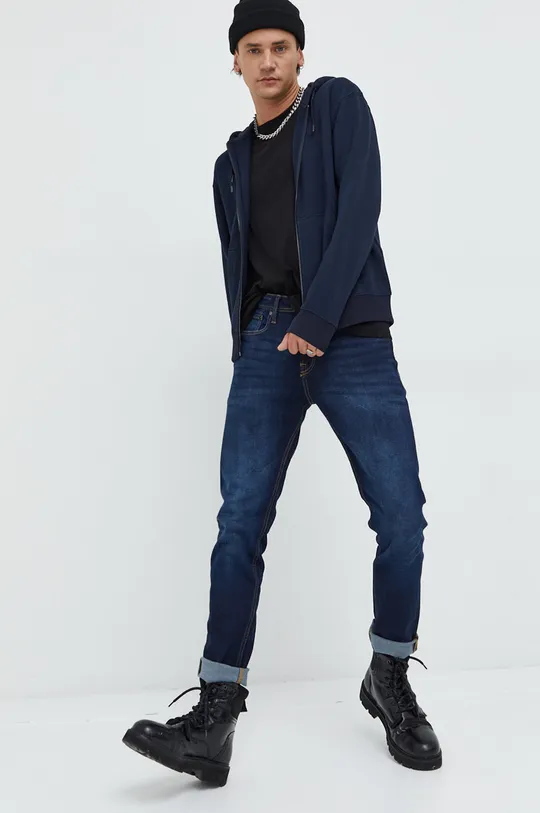 Βαμβακερή μπλούζα Tom Tailor σκούρο μπλε