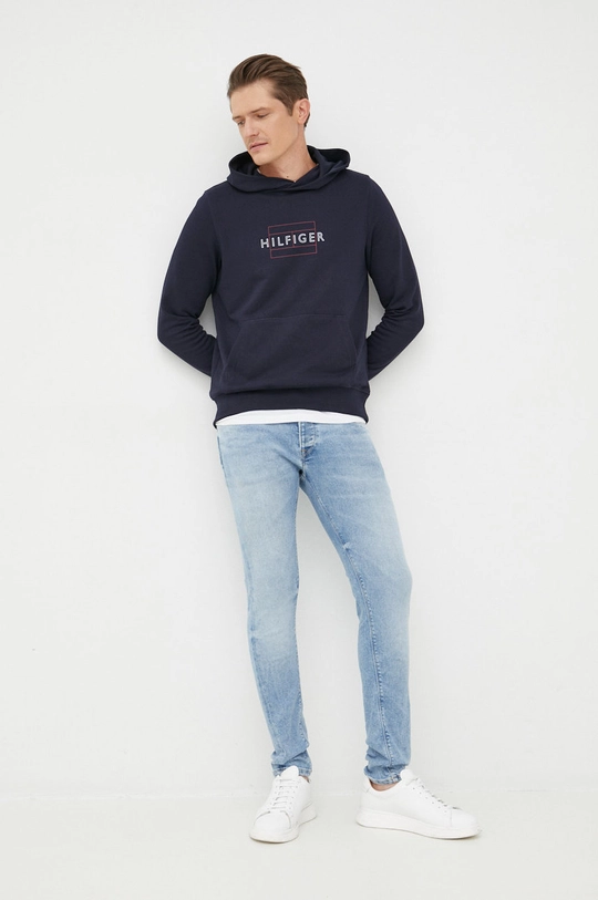 Tommy Hilfiger bluza bawełniana granatowy