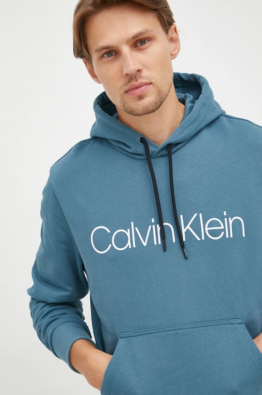 μπλε Βαμβακερή μπλούζα Calvin Klein