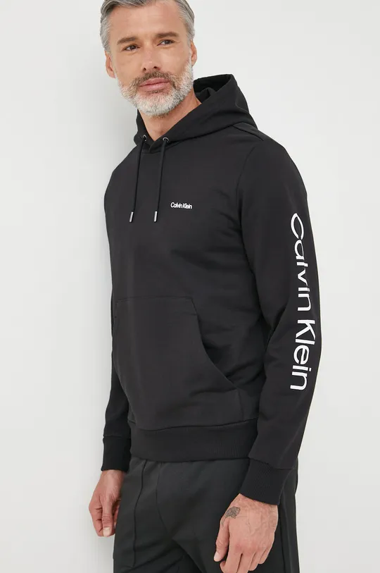 μαύρο Βαμβακερή μπλούζα Calvin Klein Ανδρικά