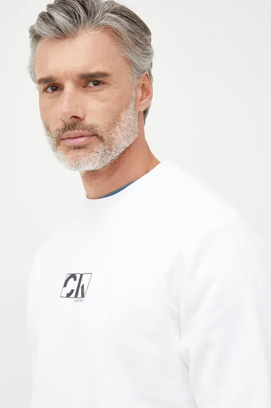 biały Calvin Klein bluza bawełniana Męski