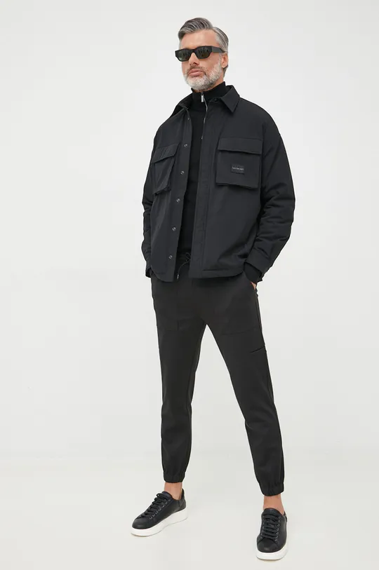 Μάλλινο πουλόβερ Calvin Klein μαύρο