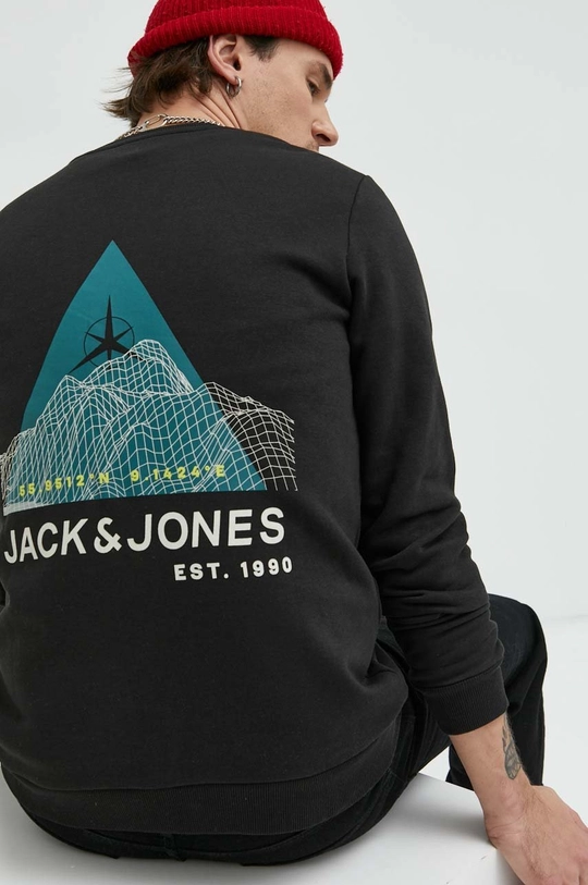 czarny Jack & Jones bluza Męski