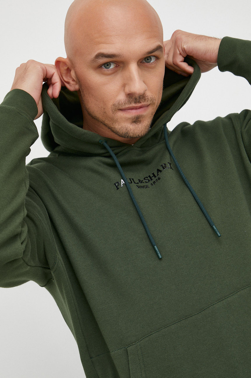 Бавовняна кофта Paul&Shark чоловіча колір зелений з аплікацією ANSWEAR.ua