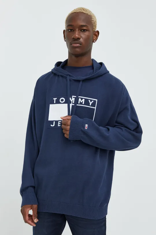 Tommy Jeans maglione in cotone blu navy