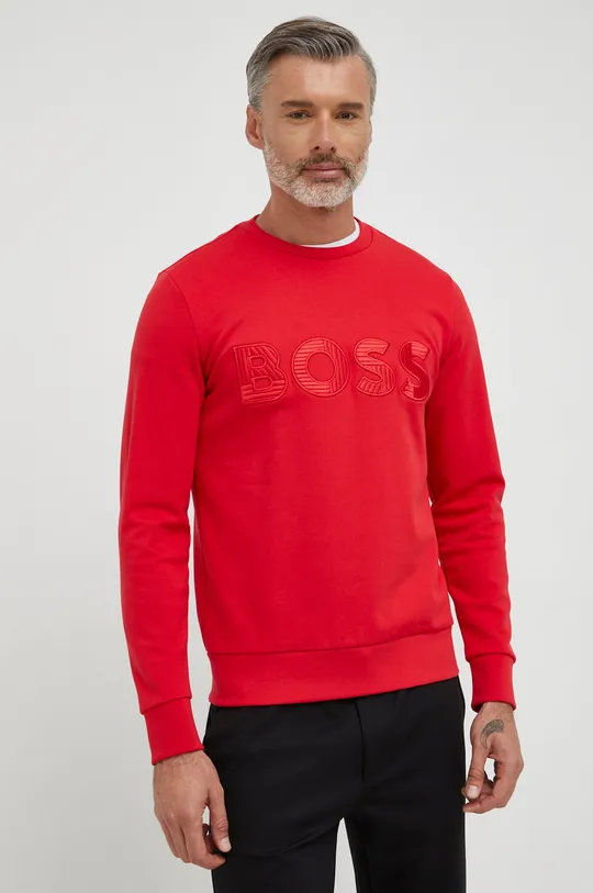 κόκκινο Βαμβακερή μπλούζα BOSS Ανδρικά