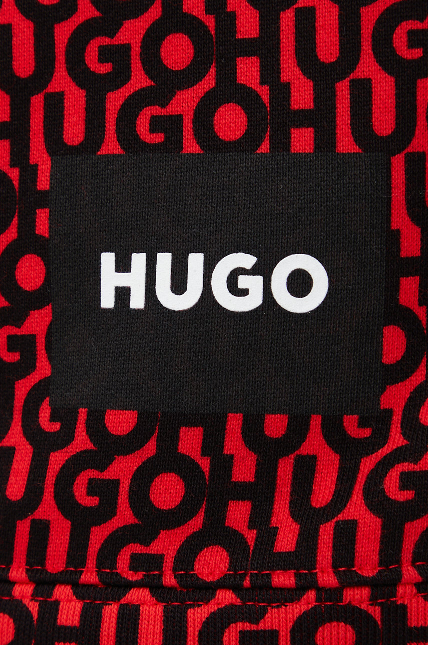Хлопковая кофта HUGO мужская цвет красный узор | ANSWEAR.ua