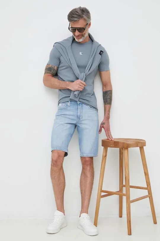 Βαμβακερό πουλόβερ Calvin Klein Jeans γκρί