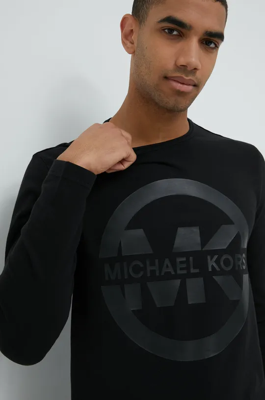 μαύρο Βαμβακερή μπλούζα με μακριά μανίκια Michael Kors