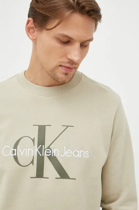 zelená Bavlnená mikina Calvin Klein Jeans