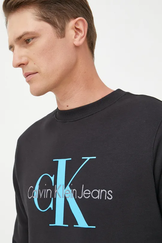 μαύρο Βαμβακερή μπλούζα Calvin Klein Jeans