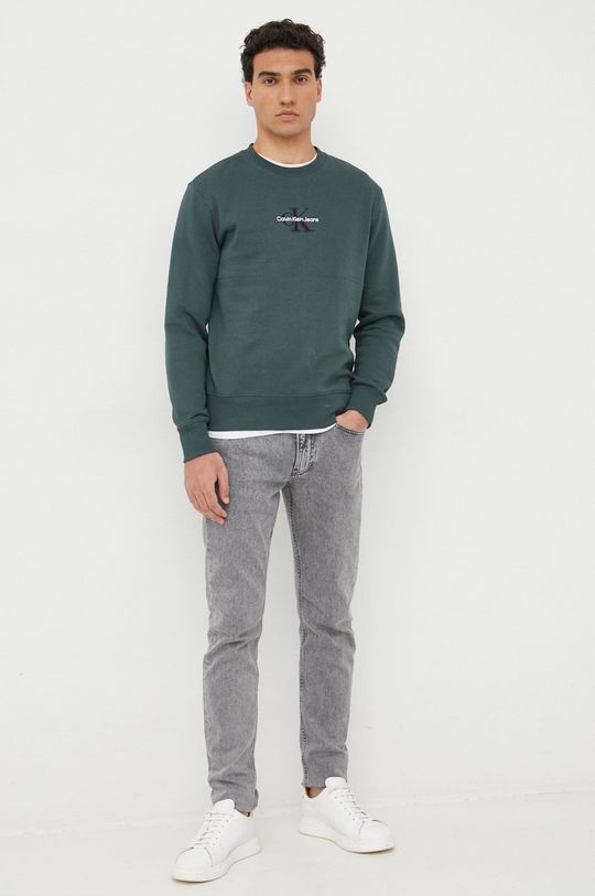 Calvin Klein Jeans bluza stalowy zielony