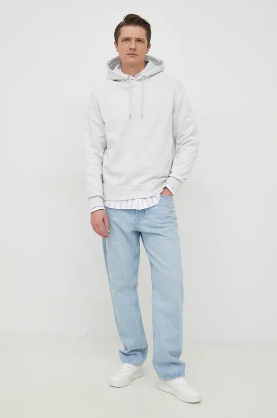 Bavlnená mikina Calvin Klein Jeans sivá