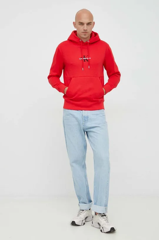 κόκκινο Μπλούζα Calvin Klein Jeans Ανδρικά
