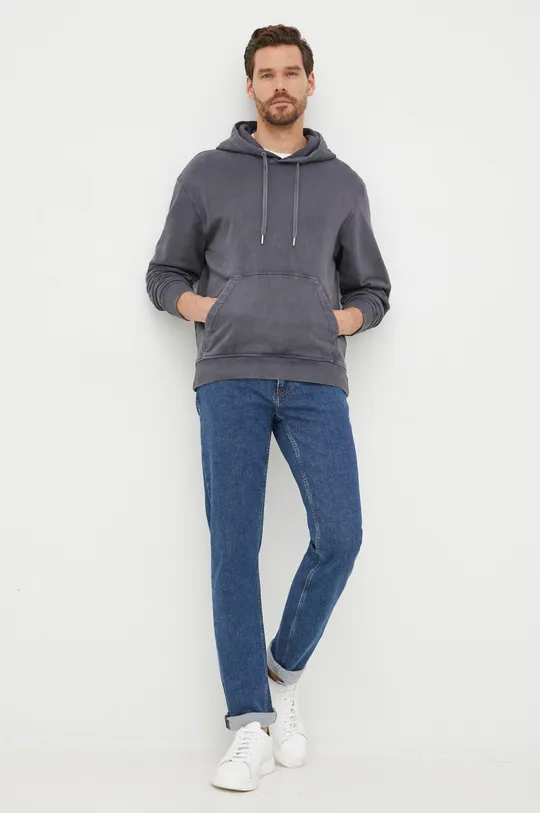 Хлопковая кофта Calvin Klein Jeans тёмно-синий