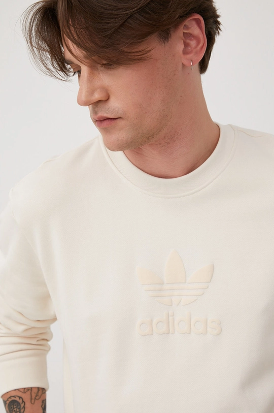 bež Bombažna mikica adidas Originals