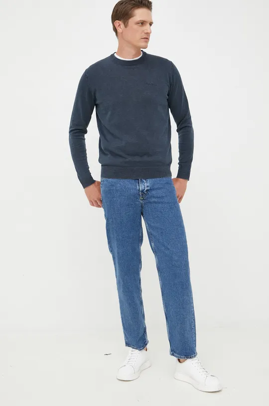 Βαμβακερό πουλόβερ Pepe Jeans σκούρο μπλε