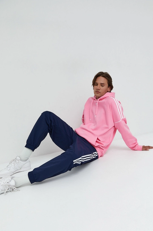 Bavlnená mikina adidas Originals ružová