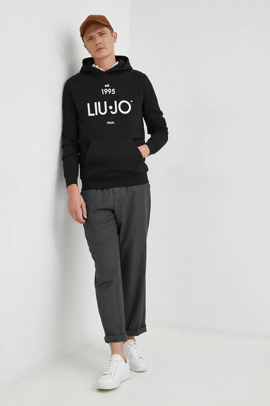 Bombažen pulover Liu Jo črna