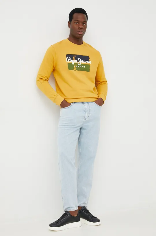 Βαμβακερή μπλούζα Pepe Jeans κίτρινο