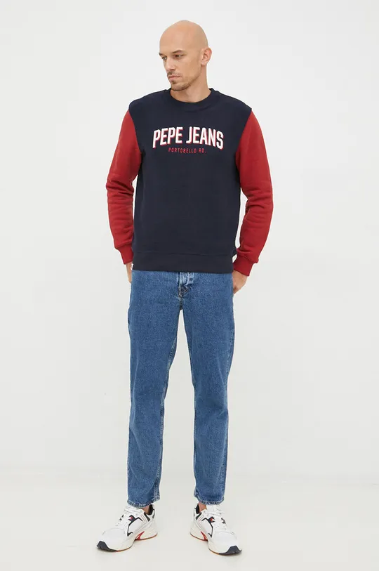 Pepe Jeans pamut melegítőfelső sötétkék