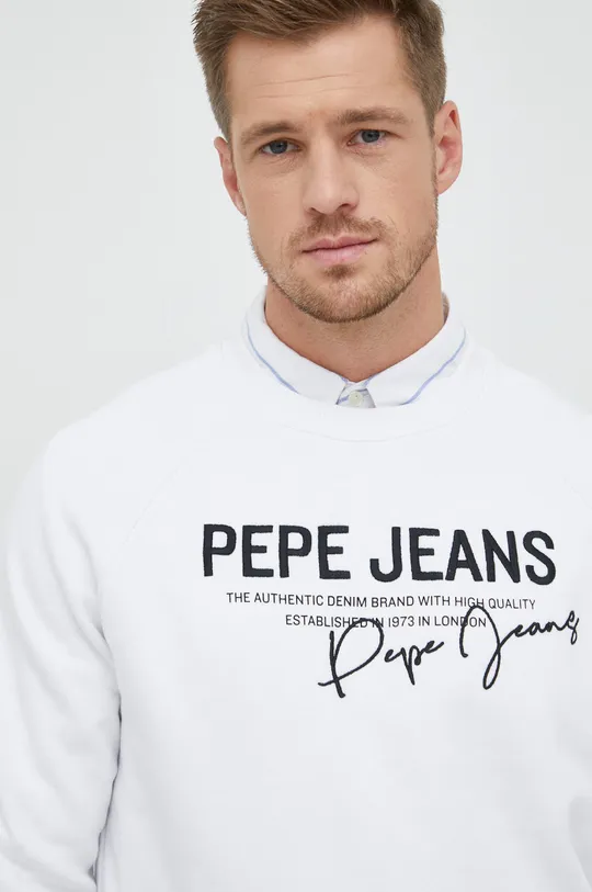 λευκό Βαμβακερή μπλούζα Pepe Jeans Penn
