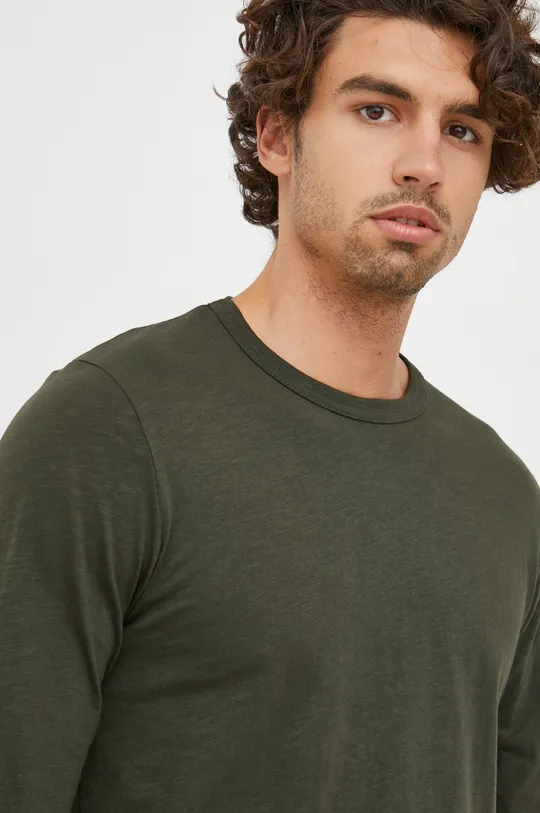 πράσινο Βαμβακερή μπλούζα με μακριά μανίκια Selected Homme