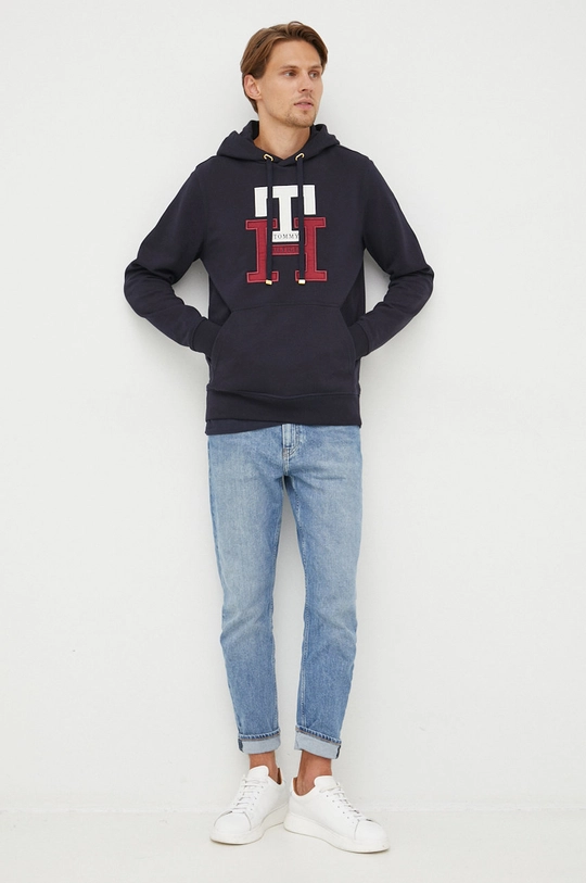 Tommy Hilfiger bluza bawełniana granatowy