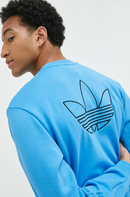 μπλε Βαμβακερή μπλούζα adidas Originals Ανδρικά