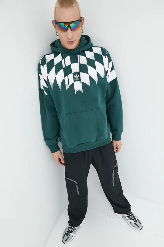 zelena Bombažen pulover adidas Originals Moški