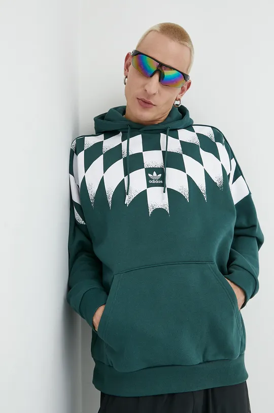 Bombažen pulover adidas Originals zelena