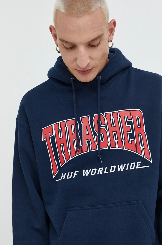 granatowy HUF bluza x Trasher