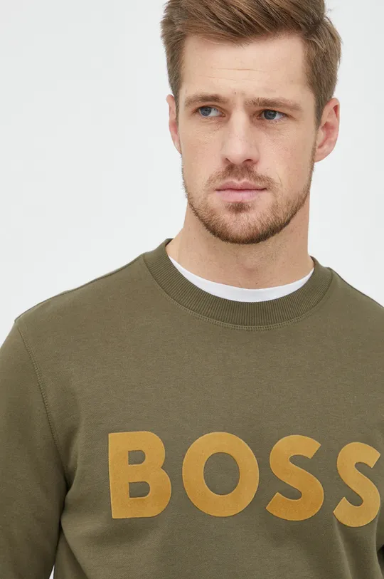 πράσινο Βαμβακερή μπλούζα BOSS