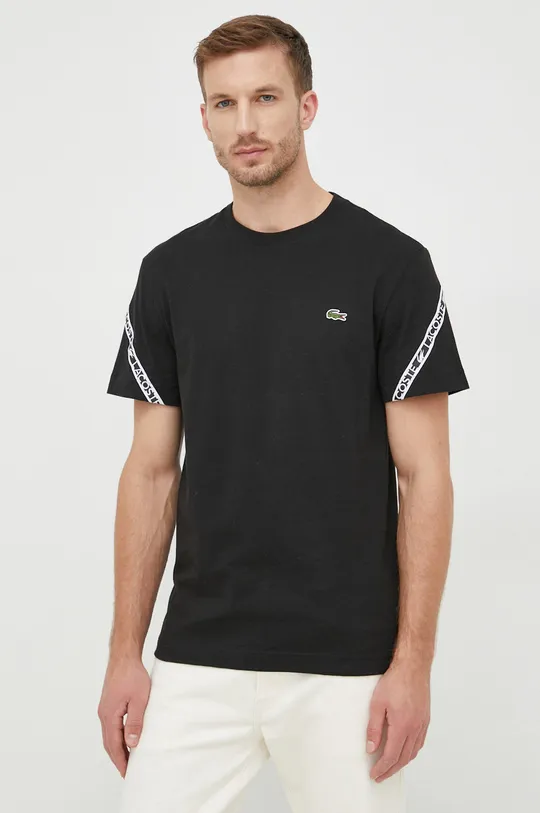 czarny Lacoste t-shirt bawełniany