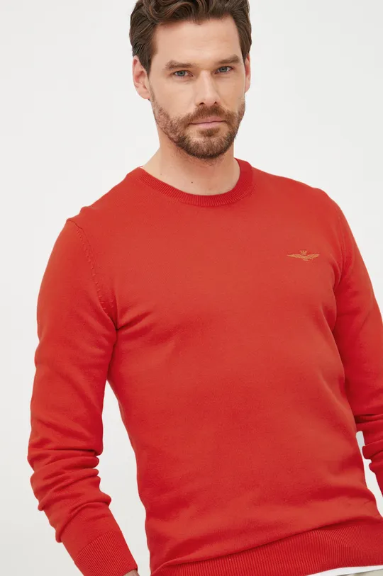 czerwony Aeronautica Militare sweter bawełniany