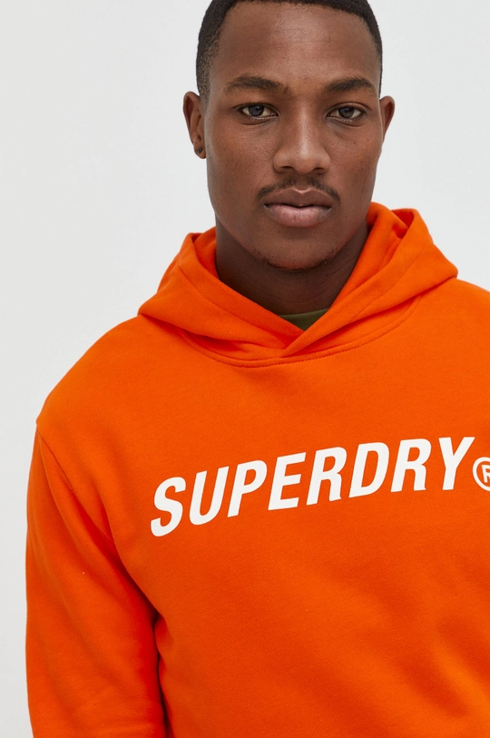 oranžová Bavlnená mikina Superdry Pánsky