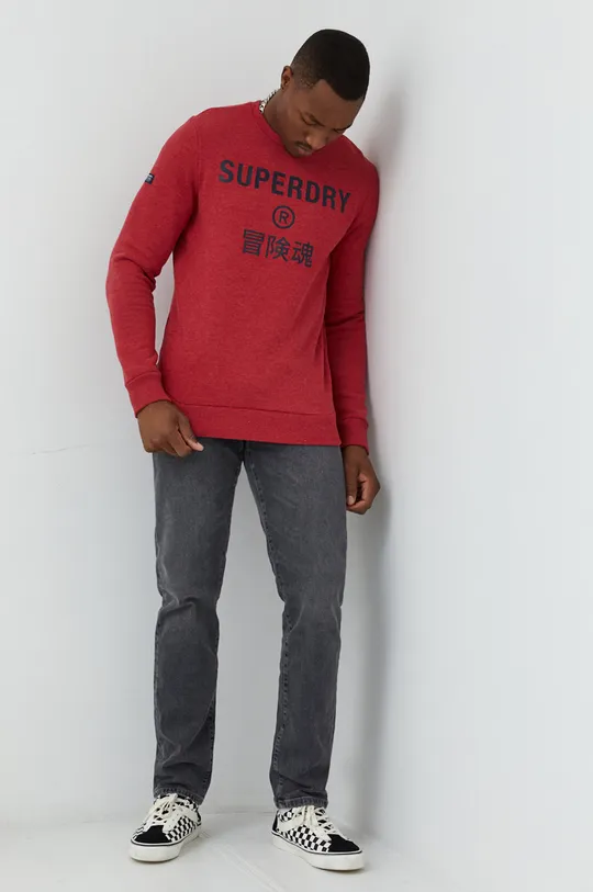 Superdry bluza czerwony