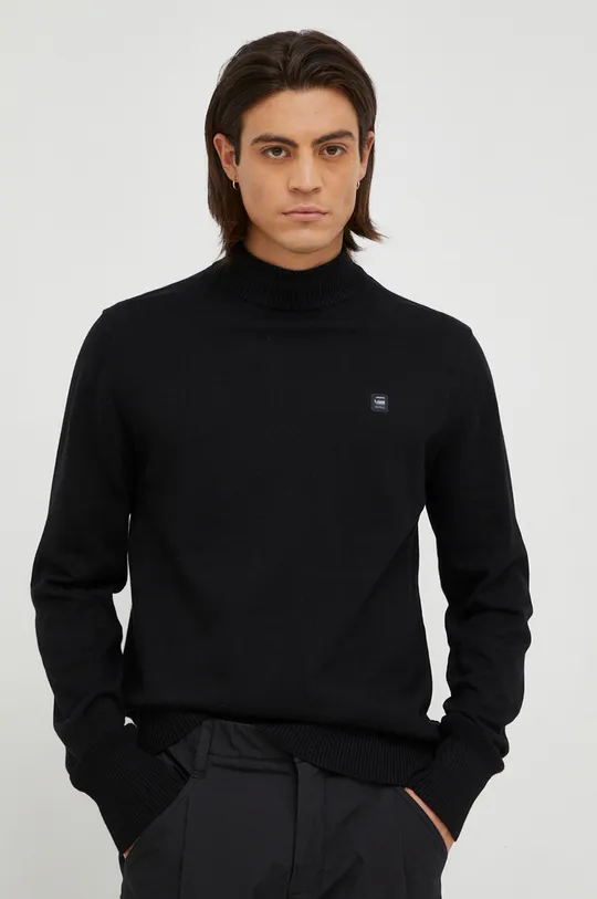 G-Star Raw sweter bawełniany czarny