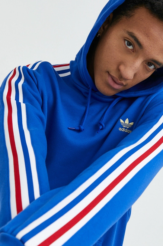 modra Bombažen pulover adidas Originals