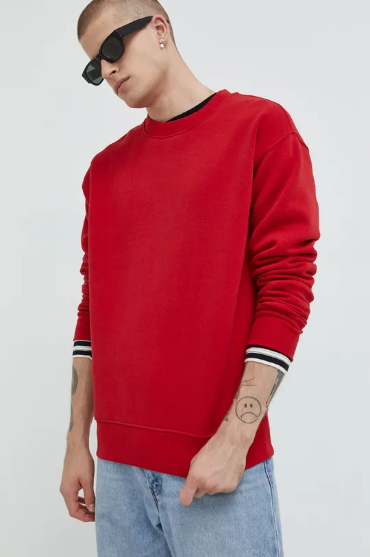 czerwony Solid bluza Męski